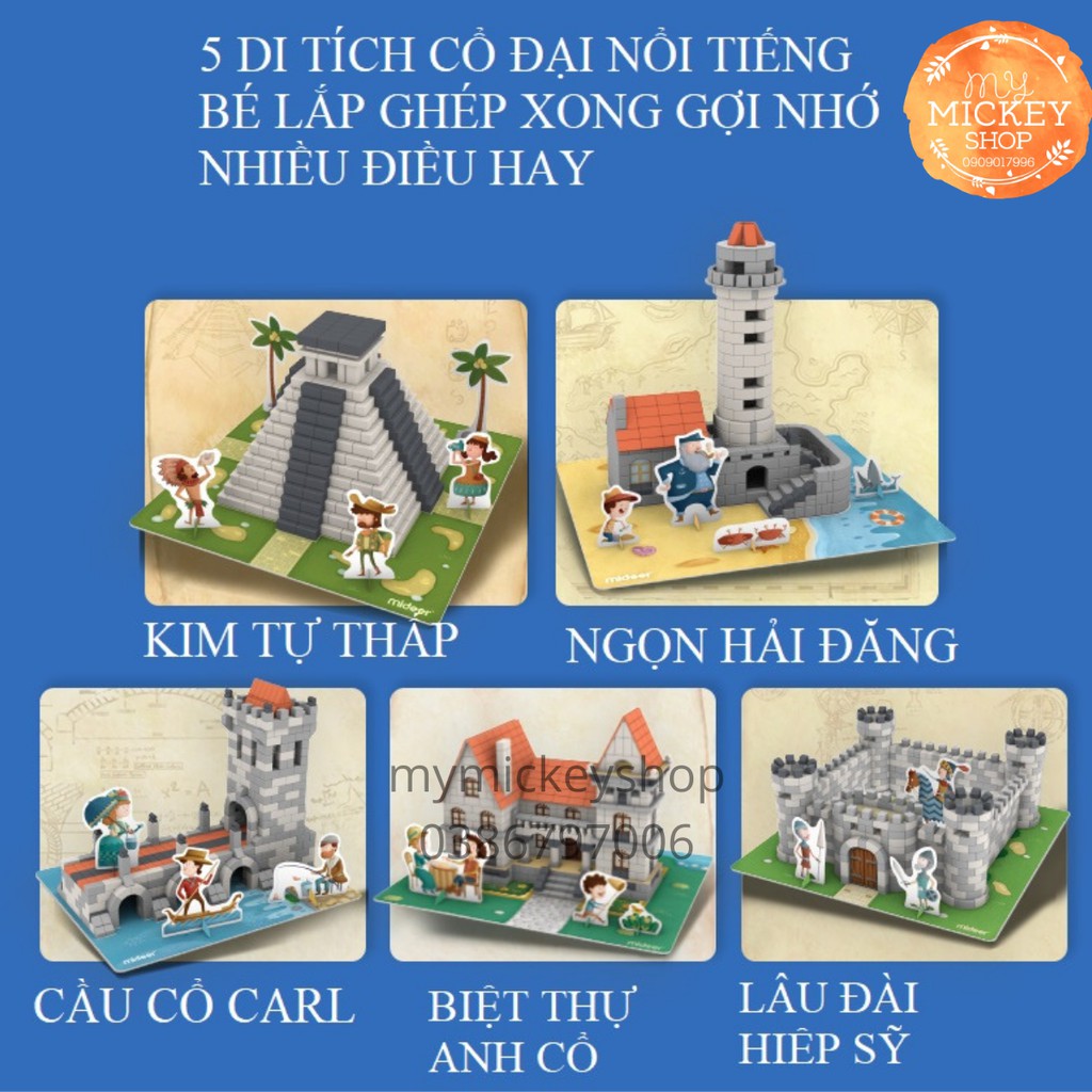 MIDEER STEAM Bộ đồ chơi xếp hình bằng gạch Xây dựng có 5 cấp độ MASTER BUILDER - trò chơi STEAM cho bé từ 6 7 8 tuổi