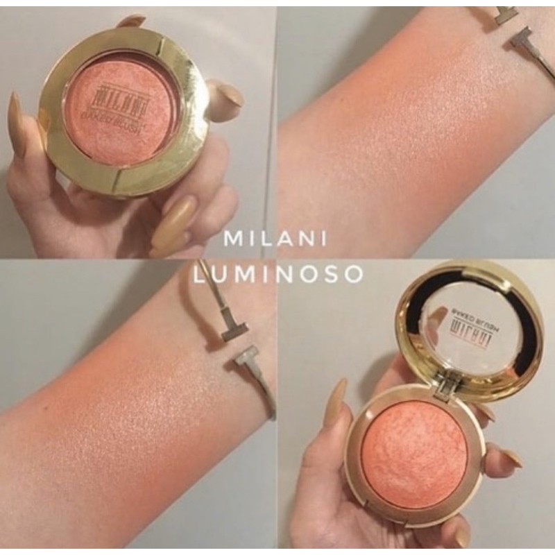 Má hồng Milani Baked Blush màu Luminoso mẫu 2020 (ko kèm cọ và gương)