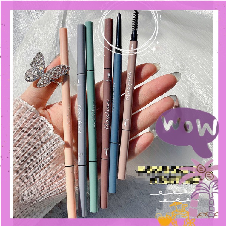 Chì Kẻ Mày 2 đầu cao cấp  MAXFINE EYEBROW long lasting nội địa lâu trôi mềm mịn dễ kẻ sỉ tốt NGỰA BEAUTY
