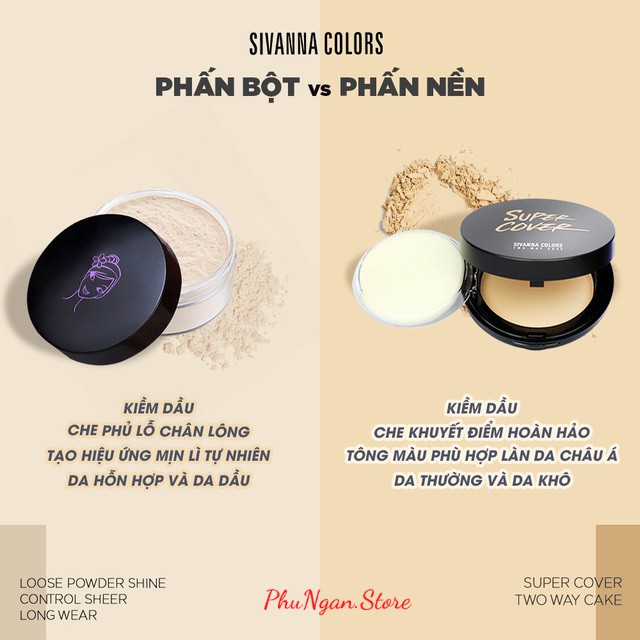 Phấn nền Sivanna Super Cover Thái Lan kiềm dầu che khuyết điểm