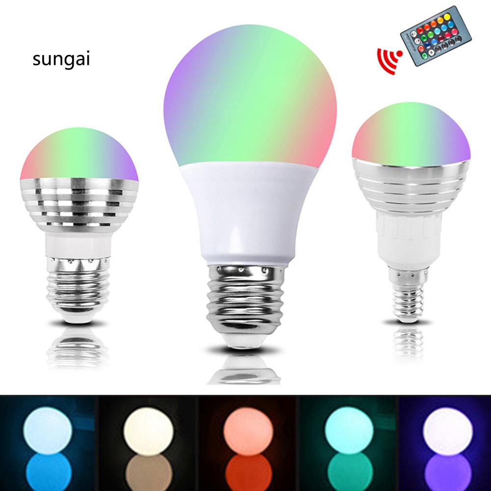 Bóng Đèn Led Thông Minh E27 / E14 Rgb Có Thể Thay Đổi Màu Sắc Kèm Điều Khiển Từ Xa