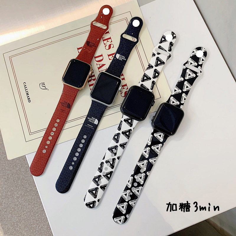 Newest IMD Soft Clear Fashion The North Face Sport Strap for Apple Watch Band  Series SE 6 1 2 3 4 5 Silicone Transparent  for Iwatch Strap 38mm 40mm 42mm 44mm Wirst  T500 FT50 T5 W26 Q520 Q99 Bands