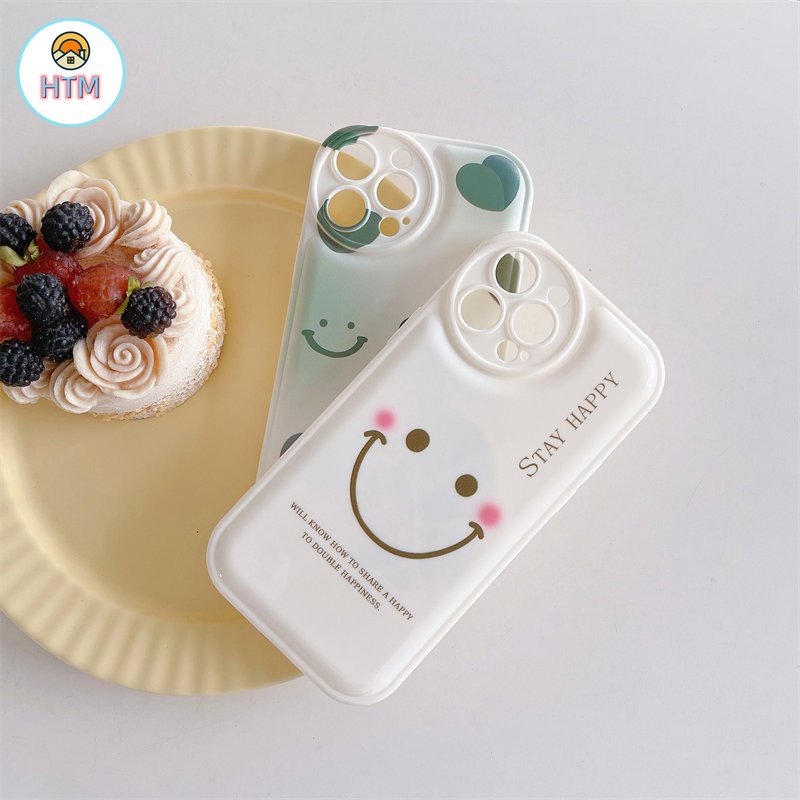 Ốp Điện Thoại TPU Dẻo Họa Tiết Mặt Cười Đơn Giản Kèm Khung Bảo Vệ Camera Cho iPhone 13 12 11 Pro Max X XS XR 7