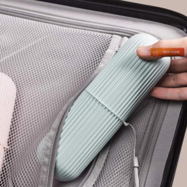 Hộp Đựng Bàn Chải Và Tuýp Kem Tròn Có Vân Kiêm Cốc Đánh Răng Du Lịch Văn Phòng Gọn Gàng Sạch Sẽ Tiện Dụng