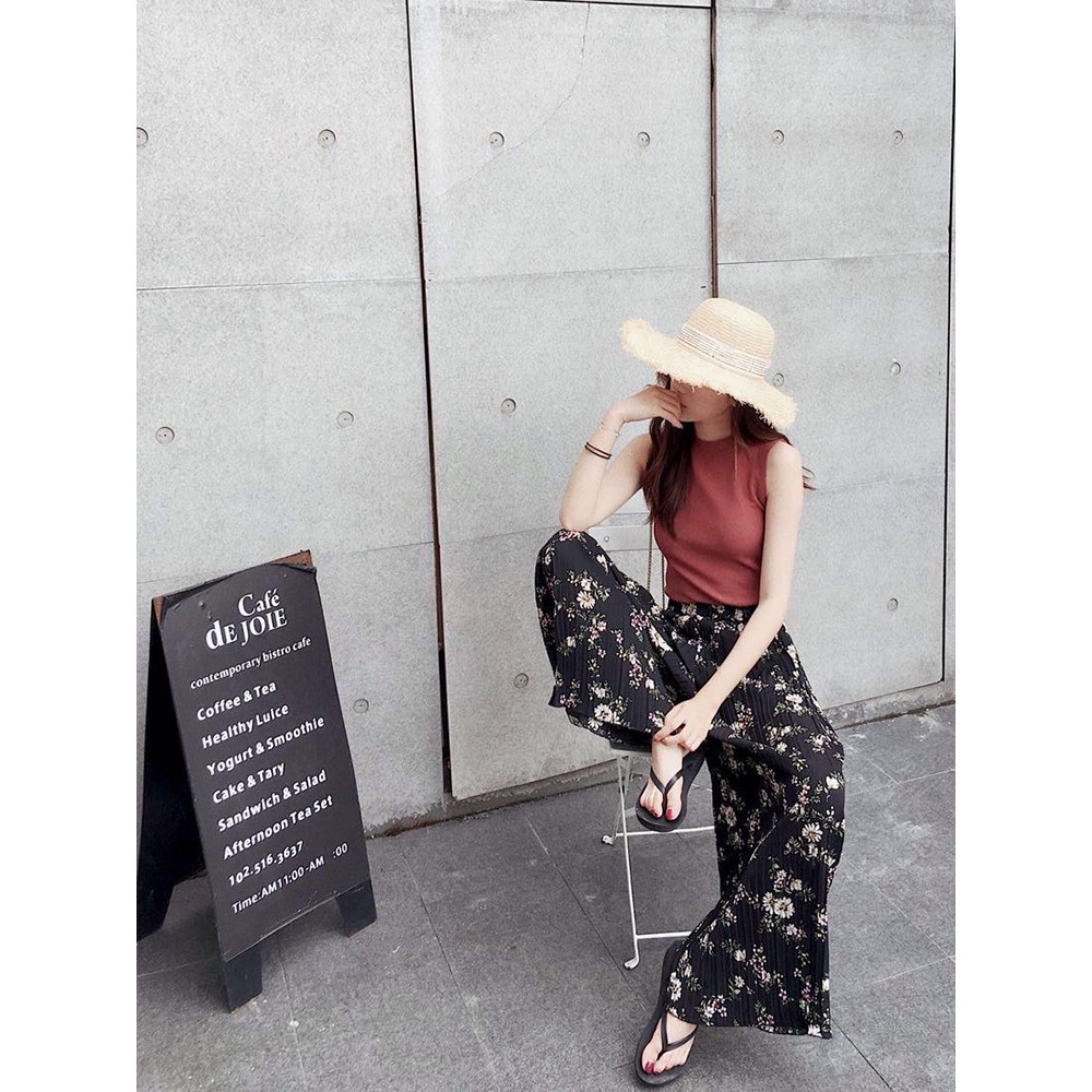 Quần culottes cạp cao xếp ly  – HÀNG CÓ SẴN