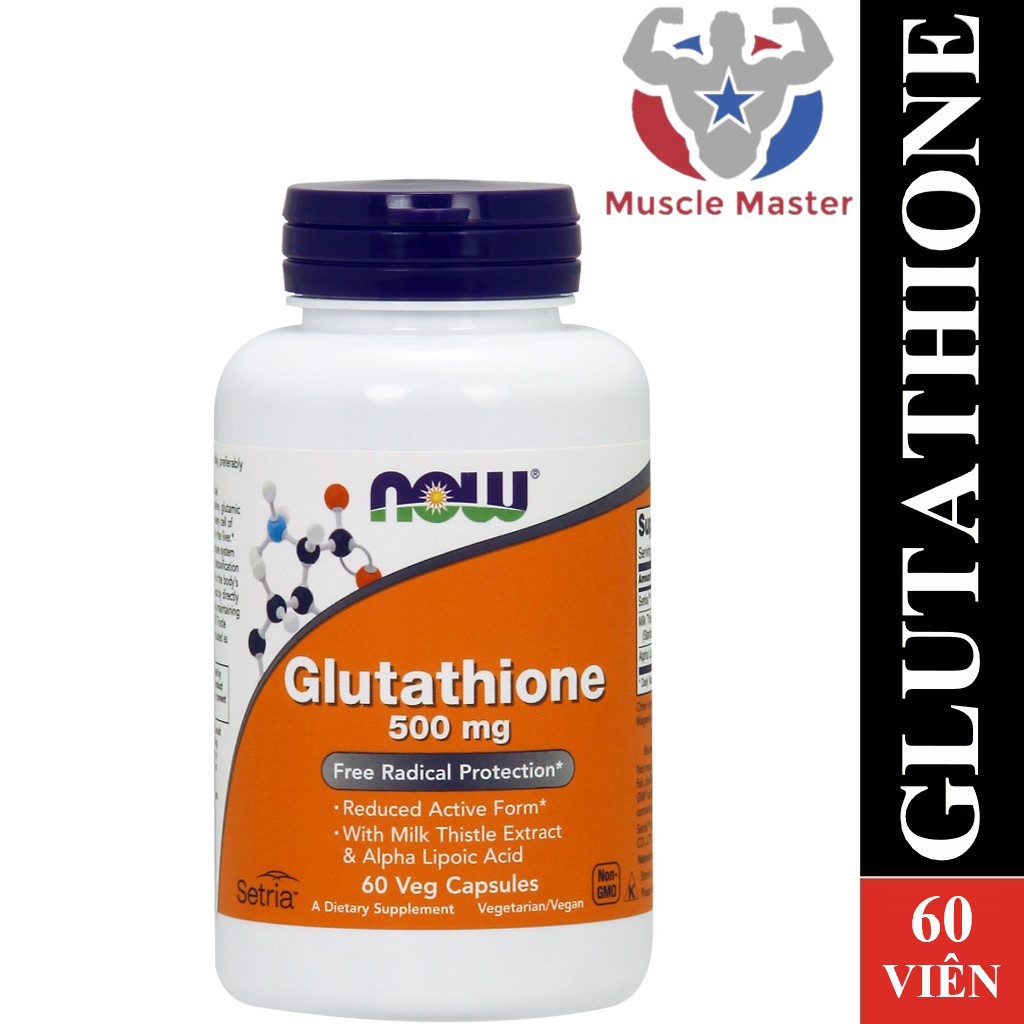 Viên Uống Hỗ Trợ Trắng Da Glutathione Now 500mg 60 Viên