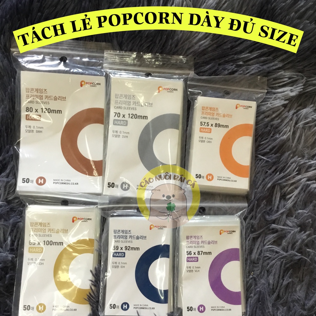 [TÁCH LẺ-DÀY] SLEEVE POPCORN DÀY BẢO VỆ PHOTOCARD BỌC CARD ĐỦ SIZE - Cáo nuôi Rái Cá