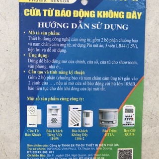 Cửa từ báo động không dây