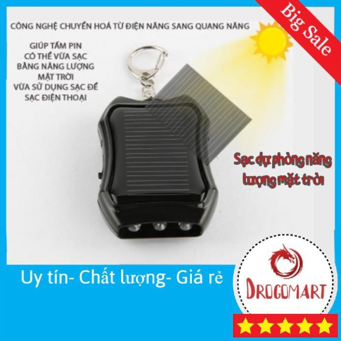 Sạc Dự Phòng Năng Lượng Mặt Trời Treo Xe Kiêm Đèn Pin Siêu Sáng Tiện Dụng