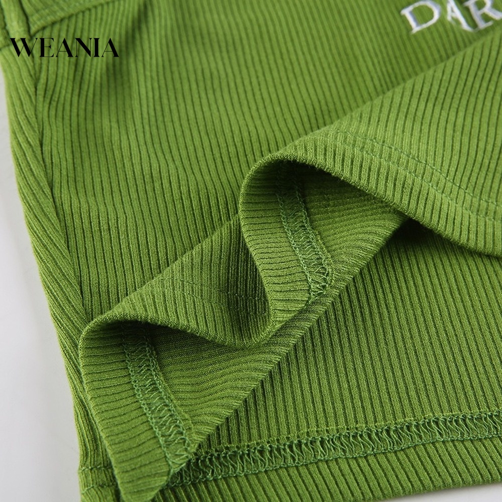 Áo Croptop Thêu Chữ Đơn Giản Thời Trang Mùa Hè Cho Nữ