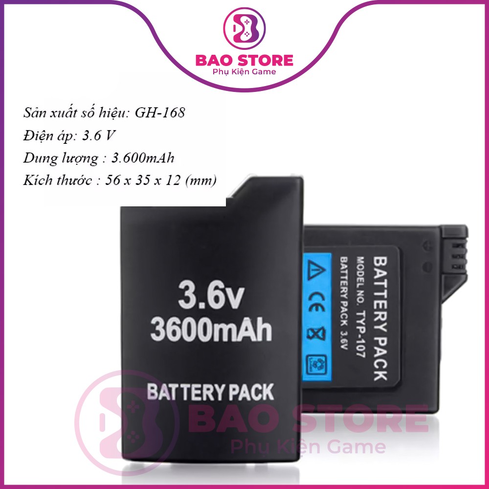 Pin PSP 1000/2000/3000, loại cao cấp & 3600mah l Có đầy đủ các loại pin