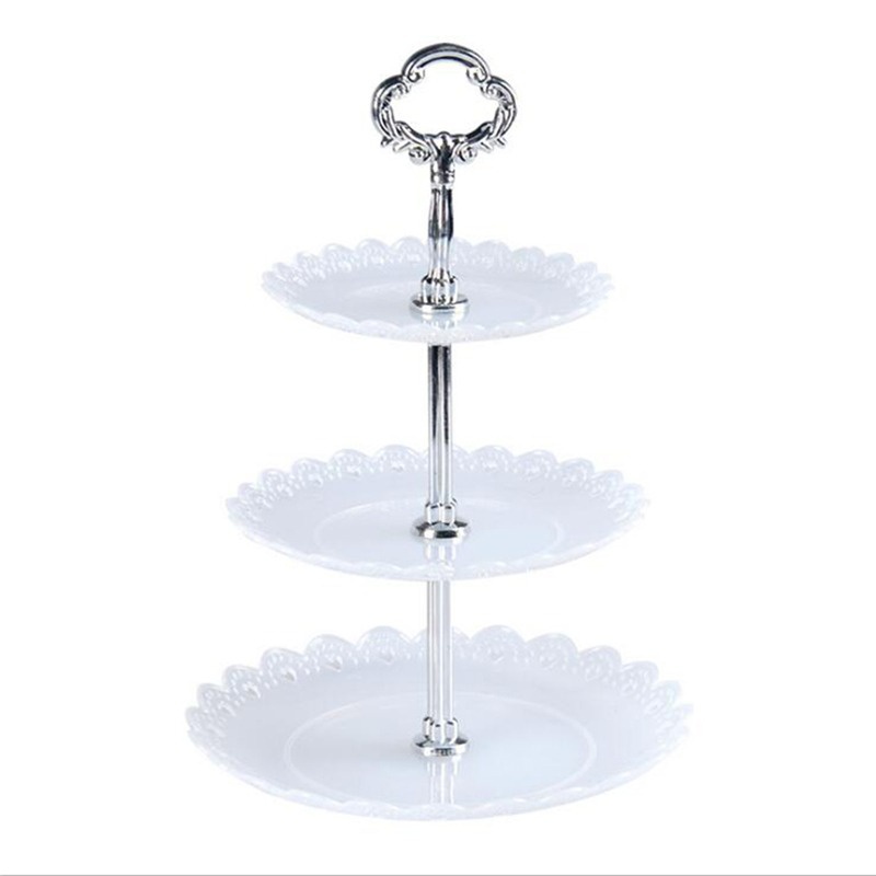 Giá đỡ 3 tầng dùng trưng bày trái cây bánh kẹo thích hợp cho tiệc nhà bếp