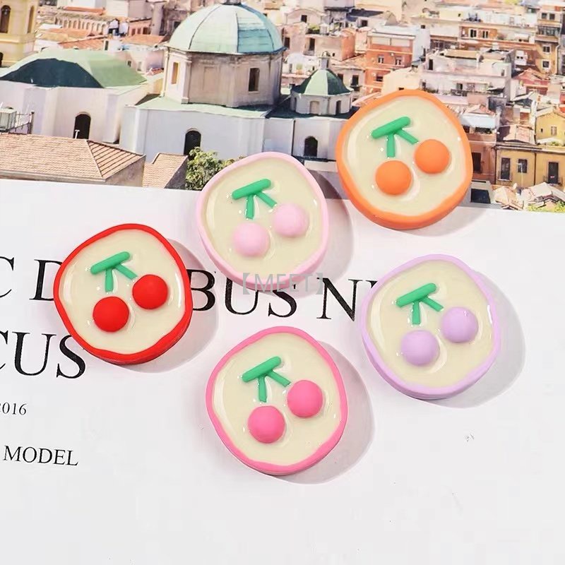 1 Phụ Kiện Hình Quả Cherry Hoạt Hình Bằng Nhựa Resin Tự Làm Trang Sức Thủ Công