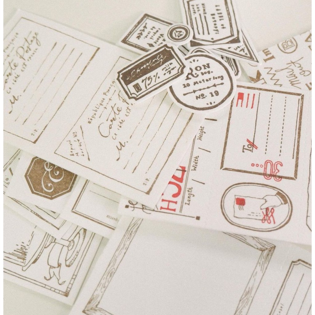 Giấy trang trí sổ ♪ Hãng Ours Studio (Hanksdiary) ♪ Set 10 mẫu