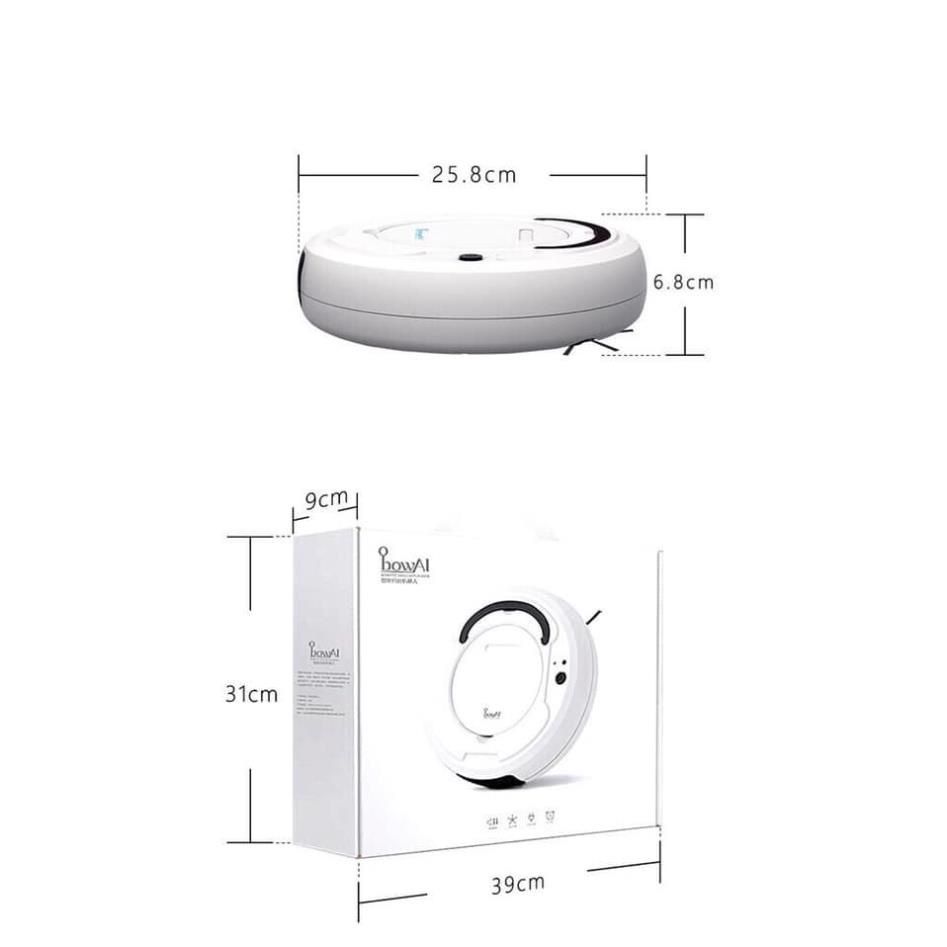 Robot Hút Bụi Bowai Thông Minh  Lau Nhà Quét Nhà Tự Động Công Nghệ AI 3 Trong 1 Tự Tránh Trướng Ngại Vật