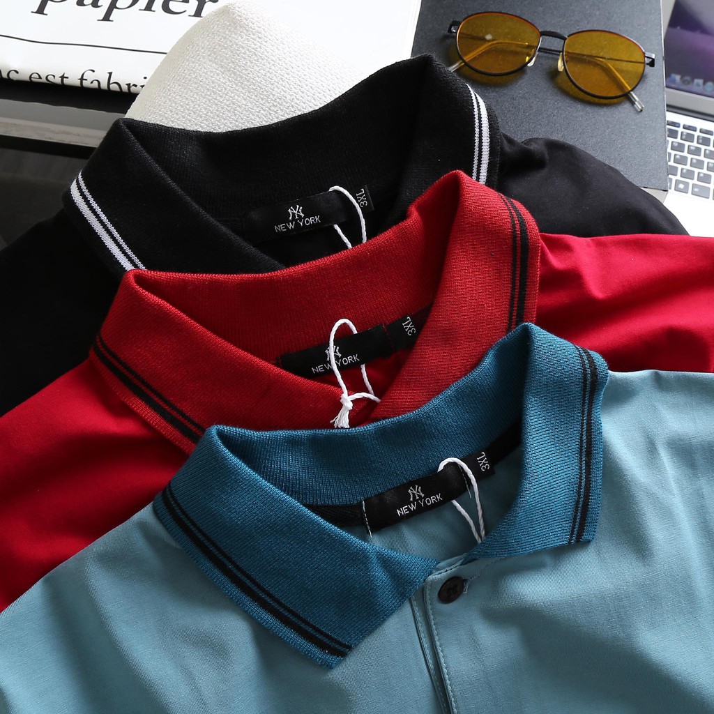 (bigsize) Áo thun polo nam big size tay ngắn có cổ bigsize &lt; 130kg - thái đủ màu