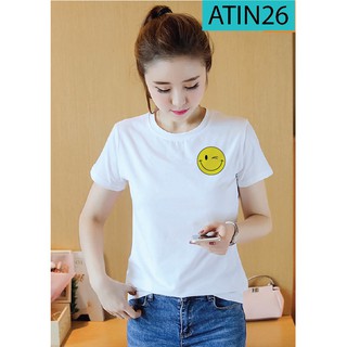 [HOT HOT]ÁO THUN NAM NỮ IN HÌNH MẶT CƯỜI NHÁY MẮT SIÊU HOT ĐỦ MÀU ĐỦ SIZE - ATIN26