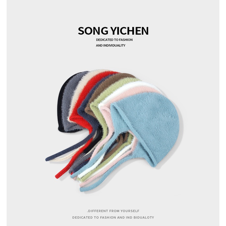 Nón Len Giả Lông Cừu Mềm Mại Ấm Áp Chống Gió Thời Trang Thu Đông Cho Nữ