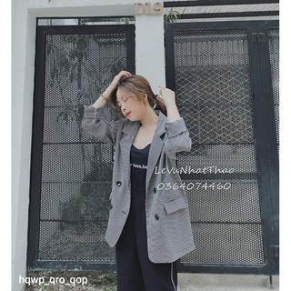 💥 ÁO BLAZER KẺ ĐẸN HQ CỰC CHẤT💥