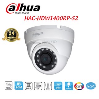 Camera dome hdcvi 4.0 megapixel dahua hac-hdw1400rp-s2 - hàng chính hãng