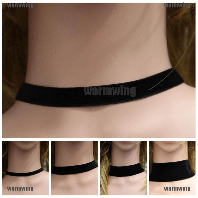 Vòng Cổ Choker Dây Nhung Đen Phong Cách Gothic Cổ Điển
