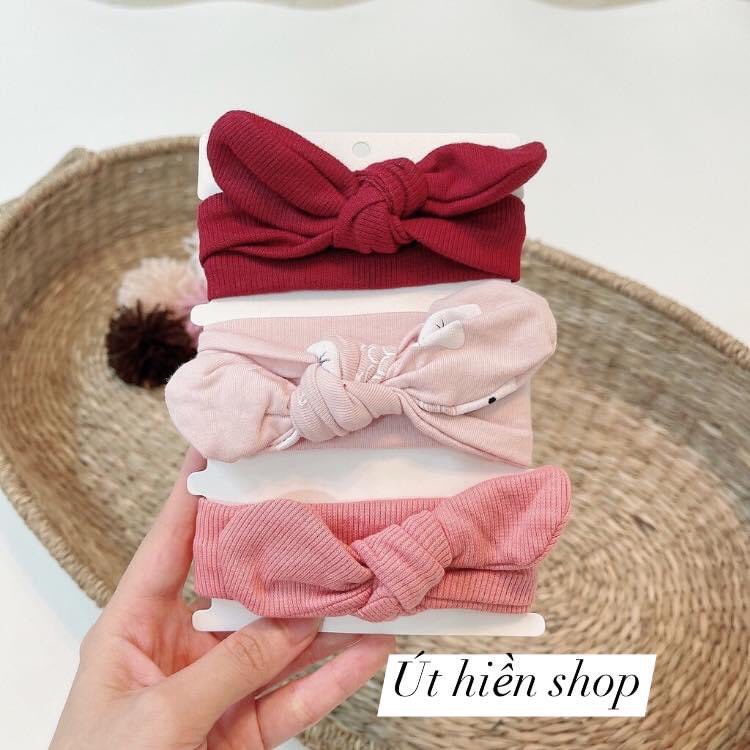 Set 3 turban cài tóc cao cấp chính hãng ChicBaby cho bé gái 0-3 tuổi