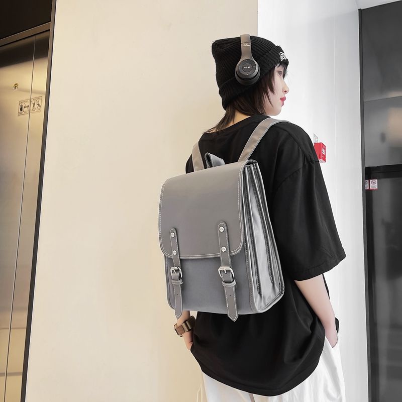 Ba Lô Da PU Mềm Phong Cách Retro Anh Quốc Cho Học Sinh
