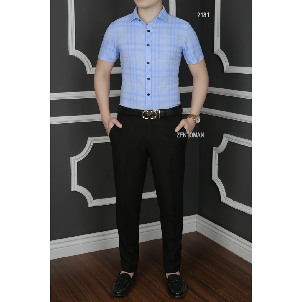 [HQFA88- mã giảm 20k] Zentoman - áo sơ mi nam chính hãng tay ngắn, công sở mới nhất 2021, mềm mịn không nhăn | BigBuy360 - bigbuy360.vn