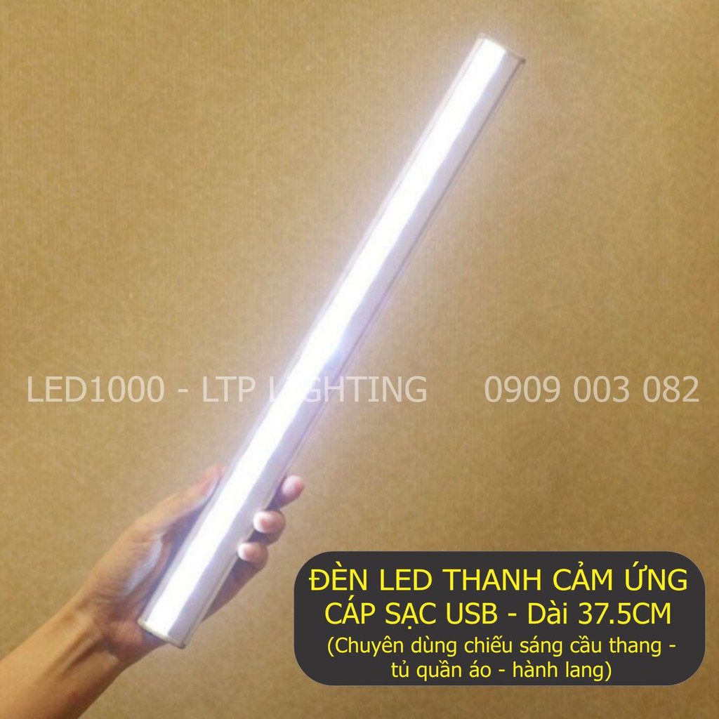 Đèn Led Thanh Cảm Ứng 38cm - Đèn Led Cảm Ứng cho Tủ Quần Áo, Tủ Trưng Bày