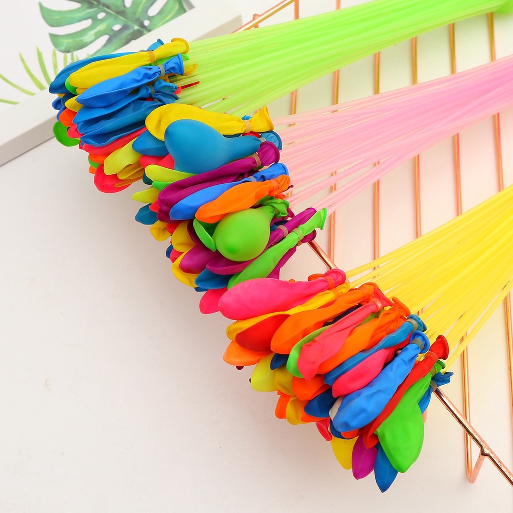Set đồ chơi ném bóng nước chùm 111 quả, bóng nước được lắp sẵn vào 3 chùm và 1 đầu nối vòi nước, bơm nước cực nhanh