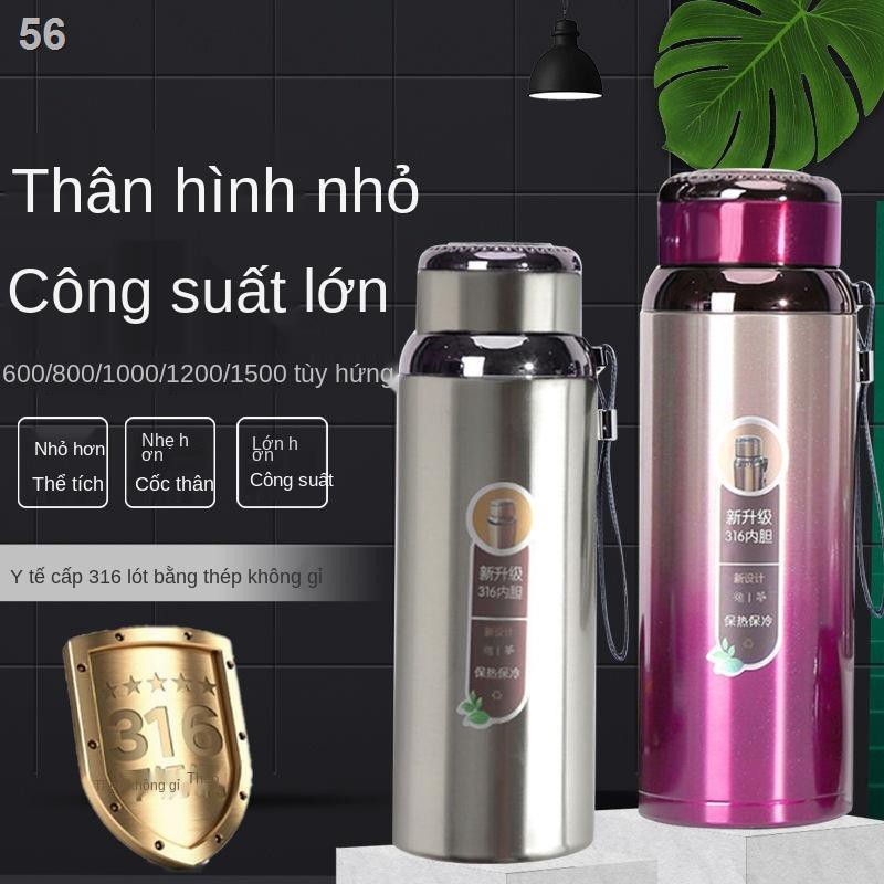 316 bình giữ nhiệt dung tích lớn bằng thép không gỉ nam nữ người pha trà di động du lịch nhà văn phòngB