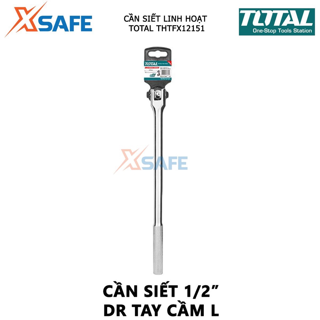 Cần siết lực linh hoạt 1/2 inch TOTAL THTFX12151 Cờ lê lực kích thước 1/2&quot;, Chiều dài 375mm, Chất liệu 50BV30