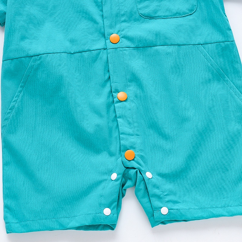 Bộ Áo Liền Quần Tay Ngắn Chất Liệu Cotton Thời Trang Mùa Hè Phong Cách Hàn Quốc Cho Bé Sơ Sinh