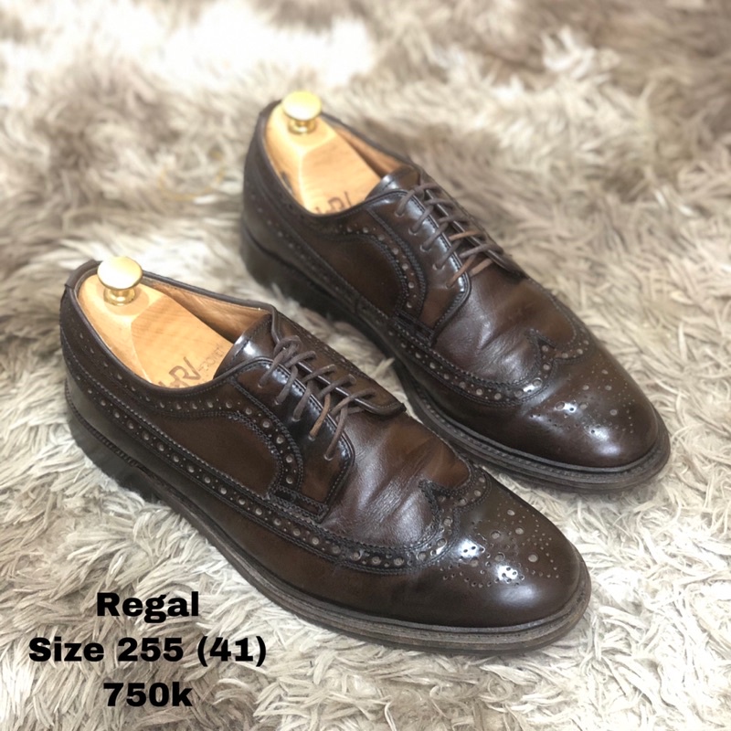 [Giày 2hand] [Size 41] [TonaShoe] Giày Tây Kiểu Dáng Wingtips Màu Nâu Sang Trọng Lịch Lãm