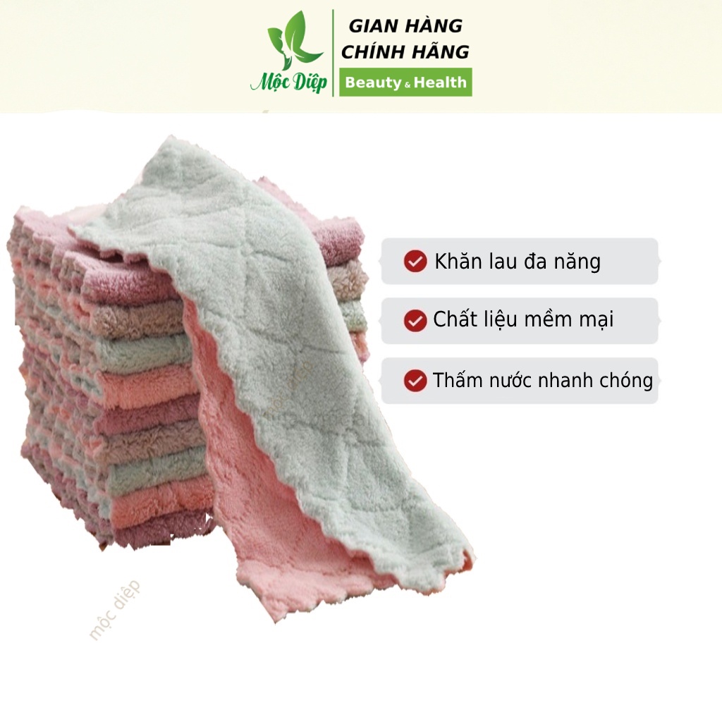 10 Khăn lau tay - Khăn lau bếp đa năng 2 mặt siêu thấm nước - Mộc Diệp