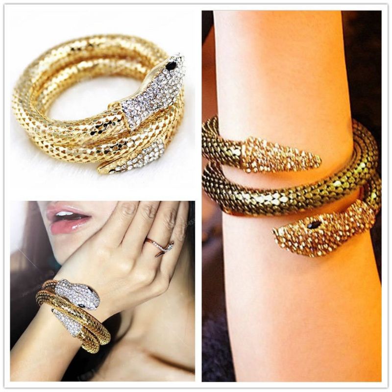 Vòng đeo tay phong cách cổ điển hình rắn. Thời trang Thái Lan độc đáo