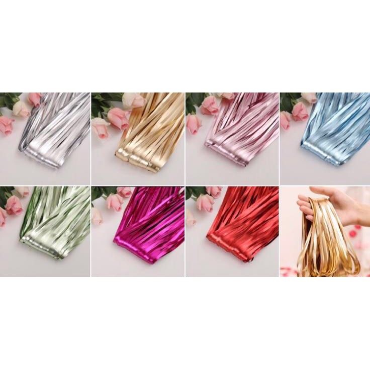 Rèm pastel kim tuyến màu mới Metallic colour fringe curtain tinsel