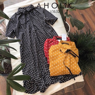 Váy suông đuôi cá chấm bi