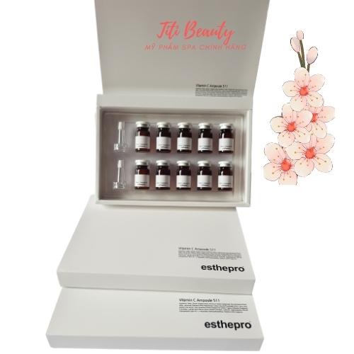 Tế bào gốc Vitamin C Ampoule 511 Esthepro  dưỡng da trắng sáng mịn chống lão hóa giảm nếp nhăn