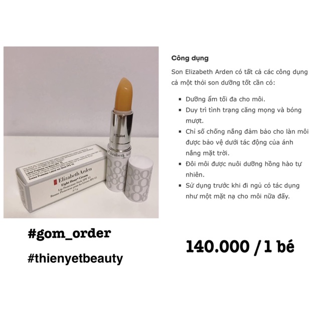 Son dưỡng hồng môi không màu Elizabeth Arden