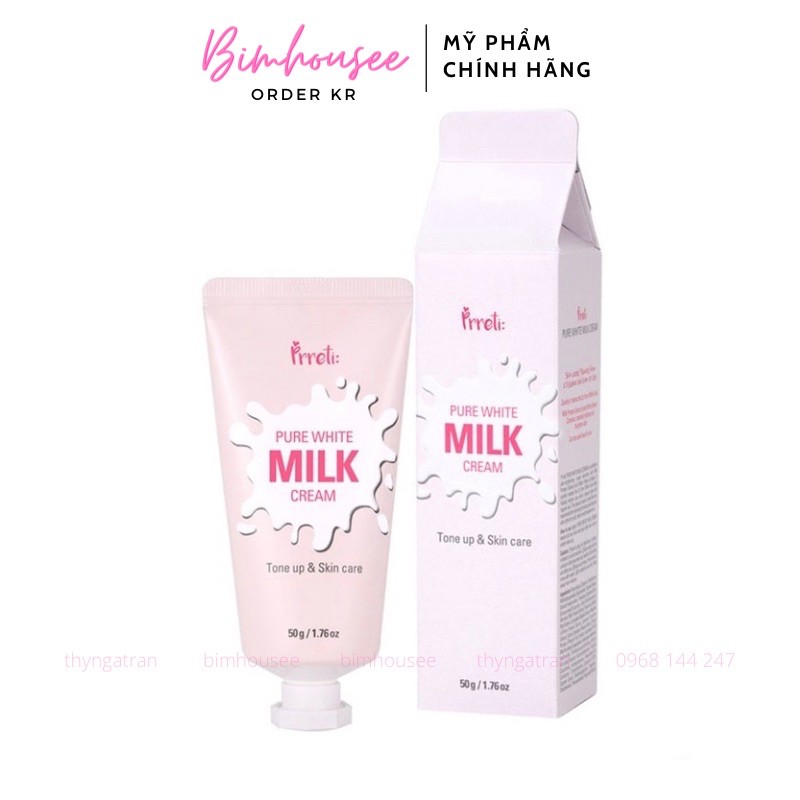 Kem dưỡng trắng nâng tone Prreti Pure White Milk Cream