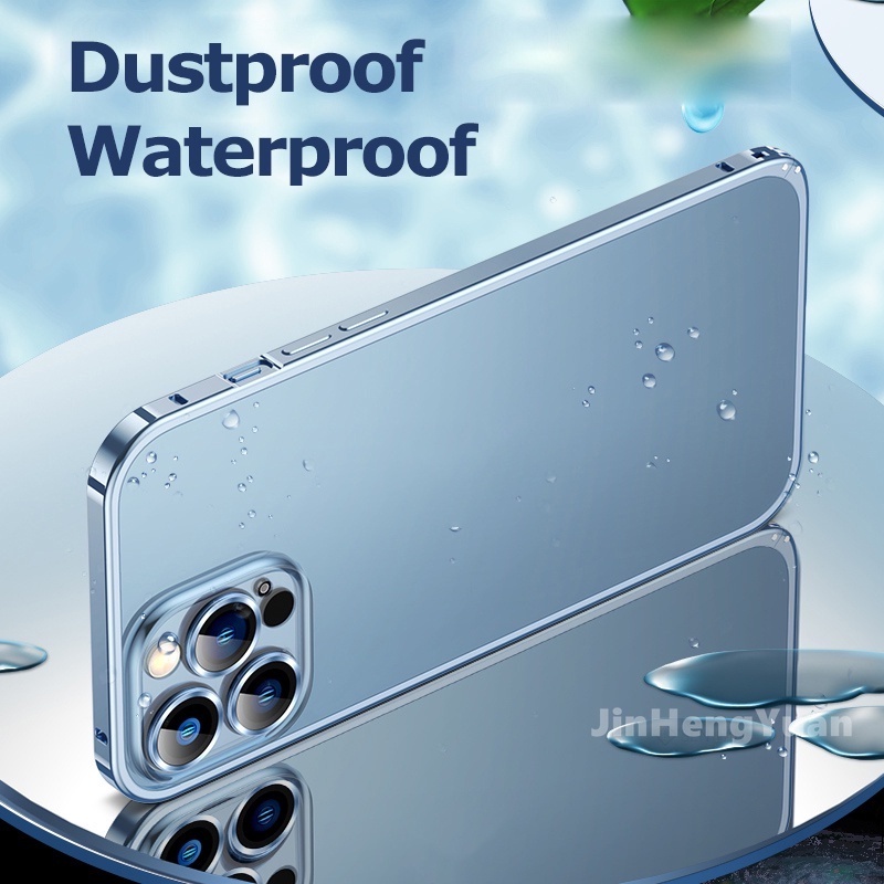 Ốp Điện Thoại Cứng Kiểu Khung Kim Loại Sang Trọng Cho IPhone 13 11 12 Pro Max