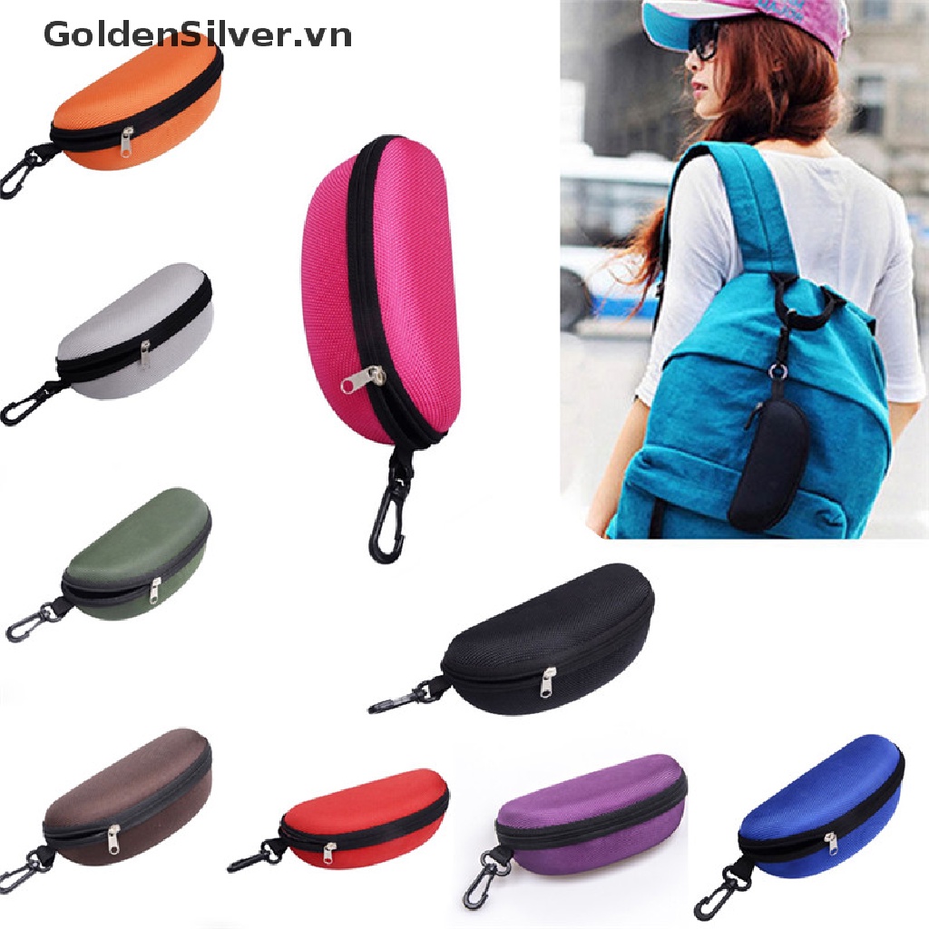 Hộp Cứng Đựng Mắt Kính Cầm Tay Có Khóa Kéo Màu Bạc