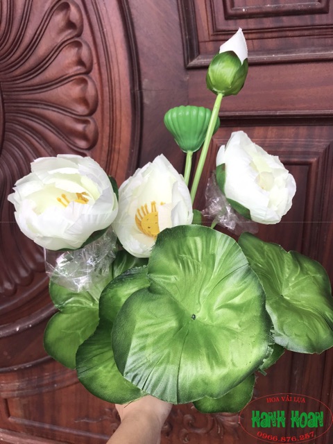 Hoa sen búp việt 3 bông cao cấp- cây hoa giả
