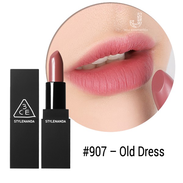 Son thỏi 3CE Matte Lip Color #907 màu Old Dress chuẩn Hồng Đất