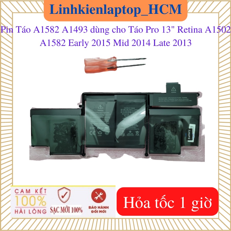 Pin dùng cho Táo Pro 13" Retina A1582 A1502 A1493 Early 2015 Mid 2014 Late 2013