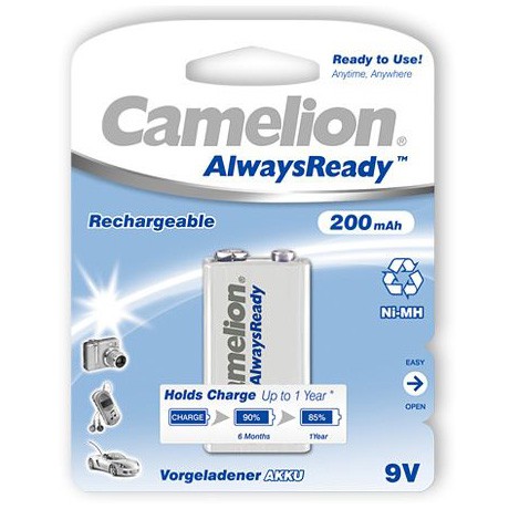 Pin vỉ 1 cục pin sạc camelion 9V - 200 mah