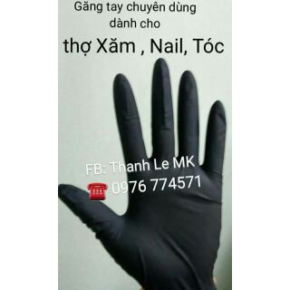 Găng tay đen dành cho thợ Nail, Xăm, Tóc