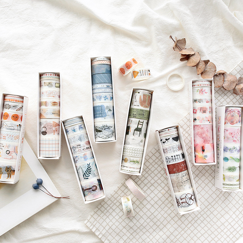 Set 8 Cuộn Băng Keo Trang Trí Đa Năng Tiện Dụng