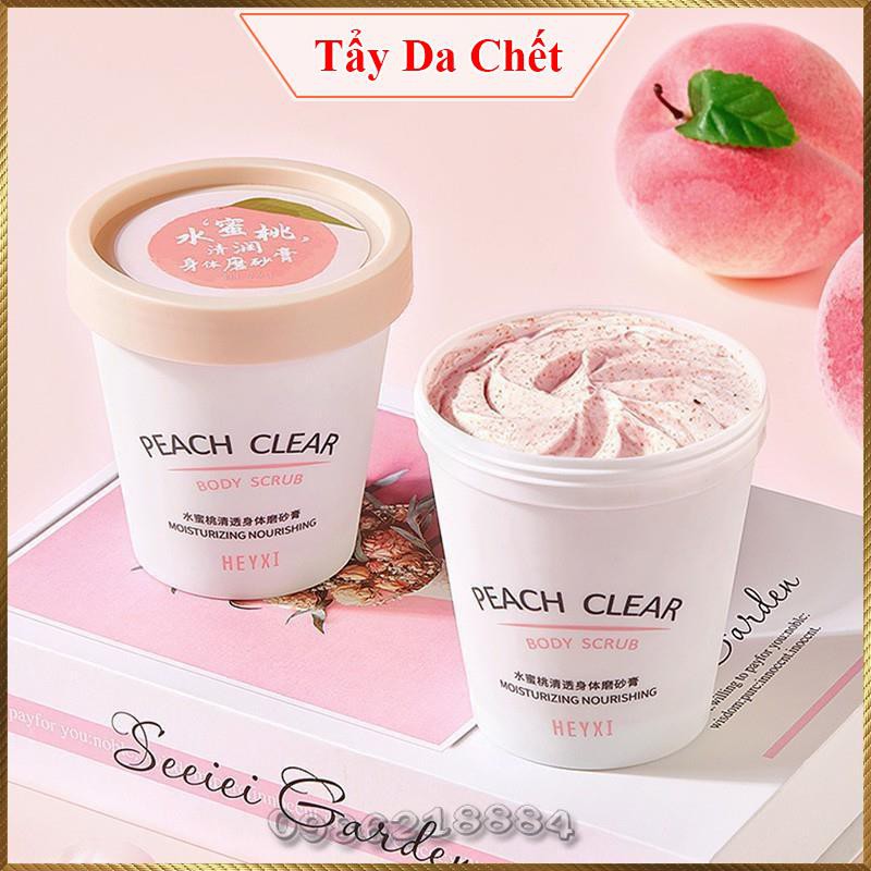 Hũ Tẩy Da Chết Hương Đào Body Scrub Heyxi Peach Clear 200G Bsh2